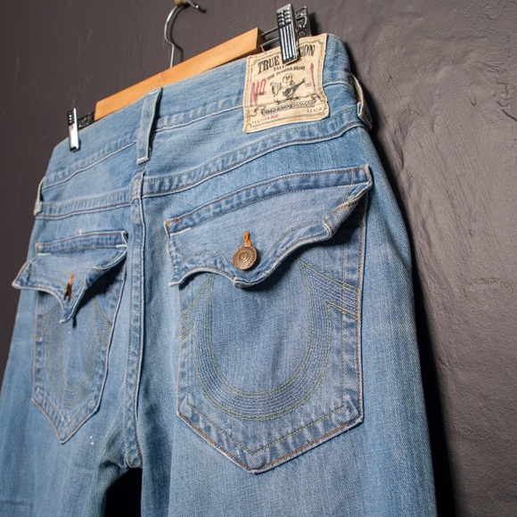 True Religion Ricky Factory Pink Paint Spatter 34 - Picture 2 of 8